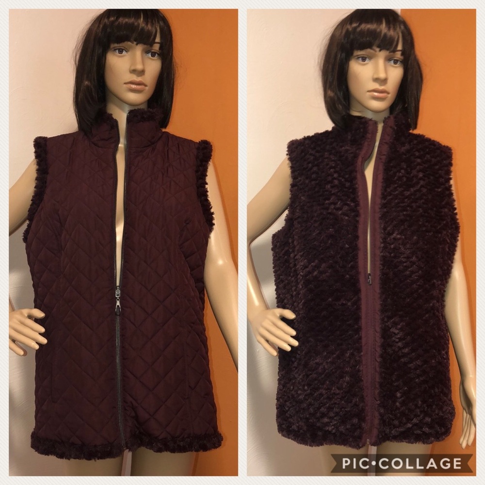 Reversible Mossbud Swirl Fleece Quilted Vest